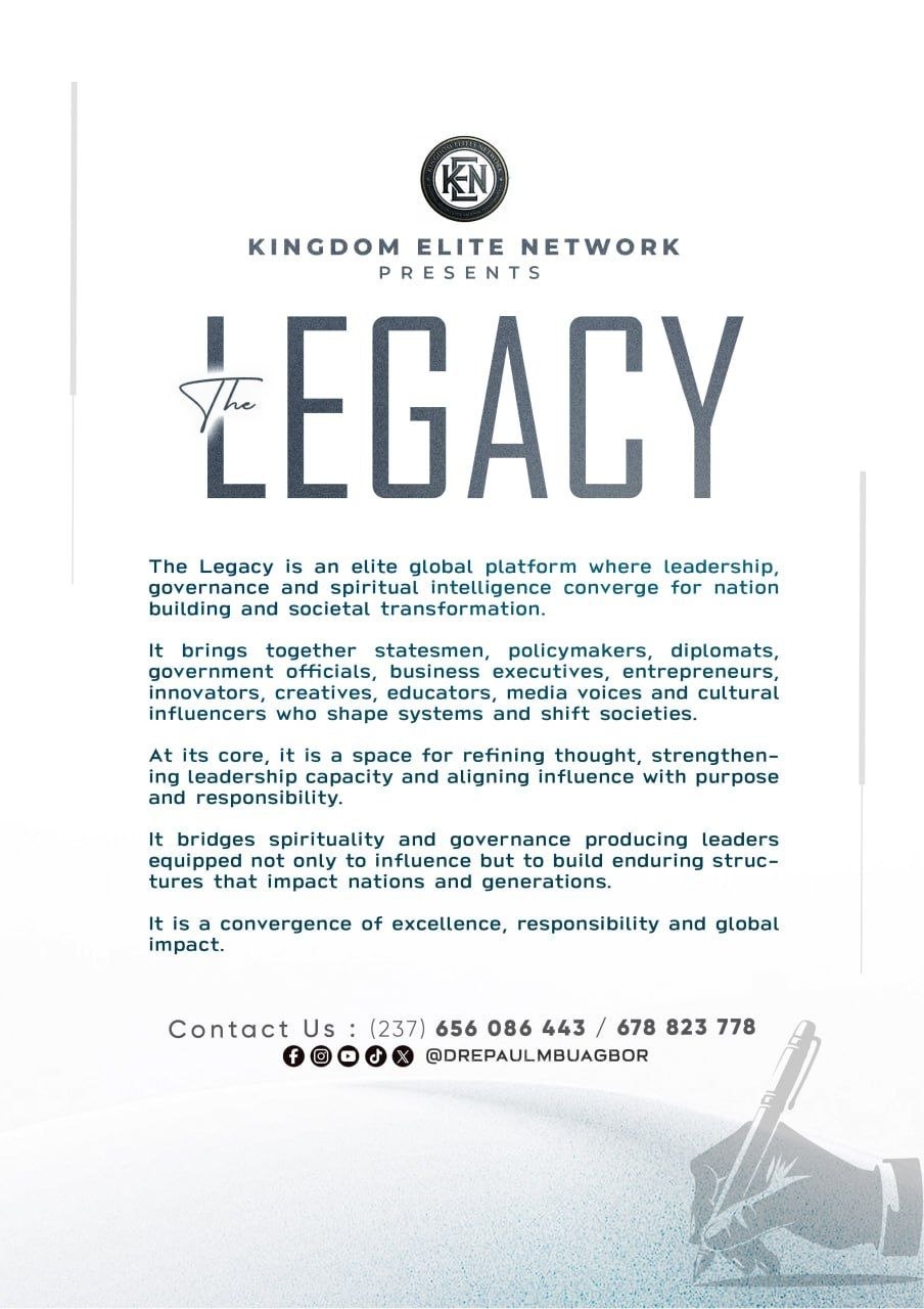 The Legacy — about flyer. An elite global platform where leadership, governance and spiritual intelligence converge for nation building and societal transformation.