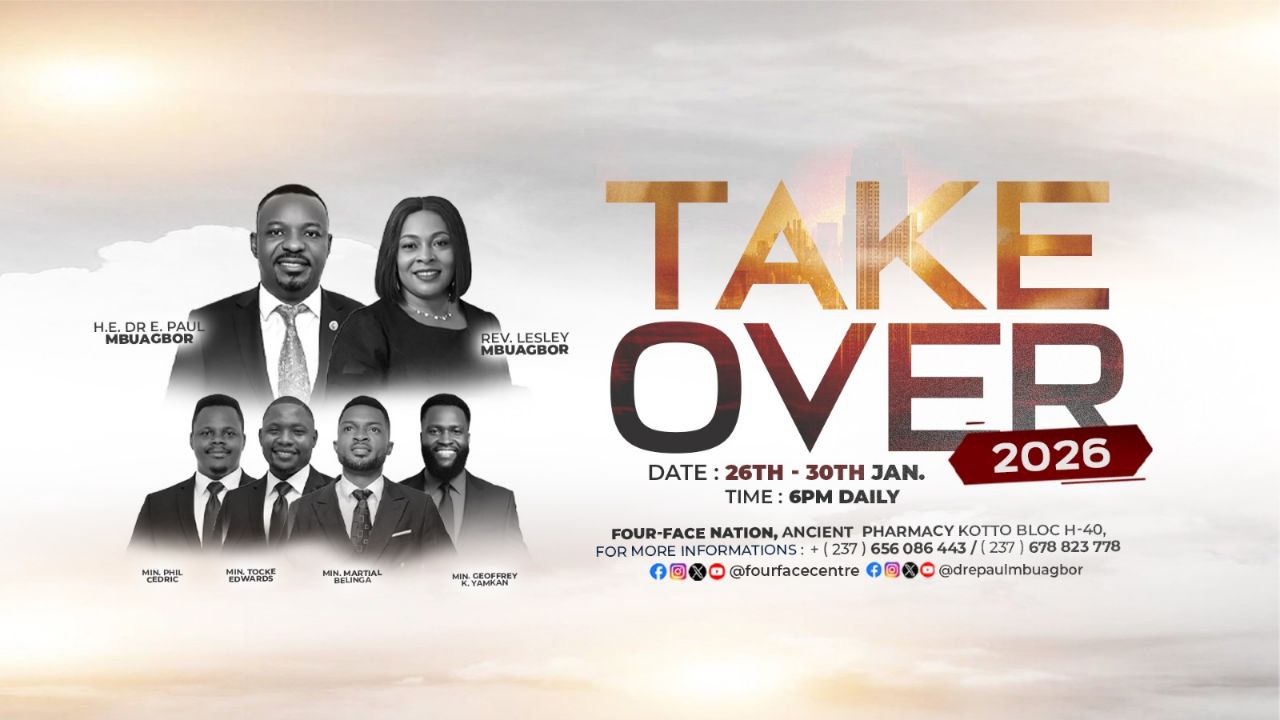 Take Over 2026 — Four Face Nation, 26th–30th January 2026, 6PM daily, Ancienne Pharmacie Kotto Bloc H40